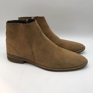 Zara Man Side Zip Chukka Boots Men's 12 Brown Suede Leather Gum Sole Shoes